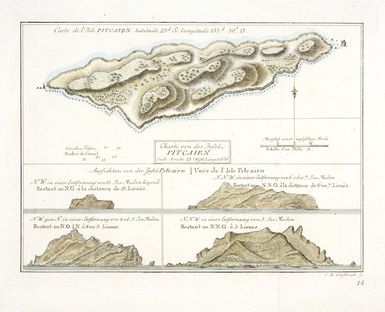 Glassbach, Christian Benjamin, 1724-1779 :Charte von der Insel Pitcairn. [1775?] / C B Glassbach sc. [Plate] 14.