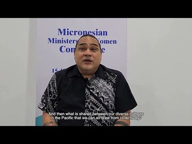 Dr James Viernes - speaking on the importance of the Triennial Conference of Pacific Women