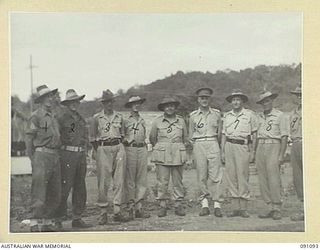 LAE AREA, NEW GUINEA. 1945-04-25. A GROUP OF 1914-18 VETERANS WHO ATTENDED A PARADE AT 112 CONVALESCENT DEPOT ON ANZAC DAY. THE PARADE, HELD ON B COMPANY PARADE GROUND, WAS ATTENDED BY STAFF AND ..