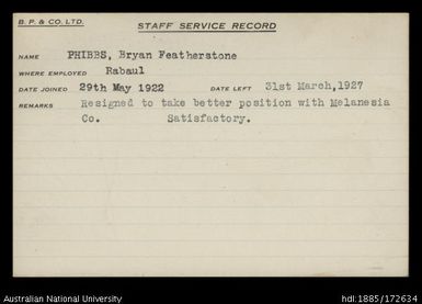 Phibbs, Bryan Featherstone