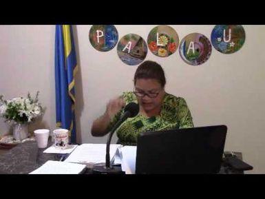 Chairperson of JGA committee Senator J. Uduch Sengebau-Senior discusses land court - (8-10-16)