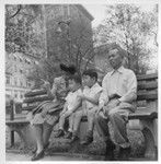 Sightseeing on Riverside Drive in New York City are members of three generations of the Saiki family, voluntary evacuees from