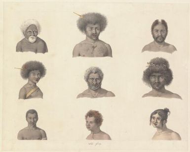 [Iles des Papous : divers portraits de naturels vus sur l'Ile Rawak] Seb. Leroy