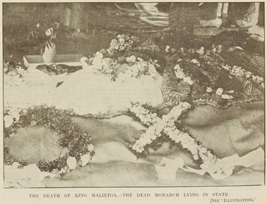 The death of King Malietoa - the dead monarch lying in state