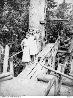 Ramale Mission, Kokopo Area, New Britain. A group of 300 white internees at Ramale Mission were liberated when troops of HQ 11 Division occupied the area following the surrender of the Japanese. ..