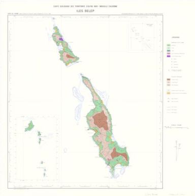 Carte geologique des Territoires d'Outre-mer Nouvelle Caledonie: Iles Belep (Sheet 1)