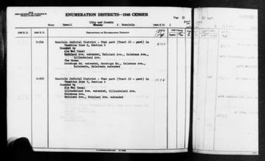1940 Census Enumeration District Descriptions - Hawaii - Honolulu County - ED 2-50