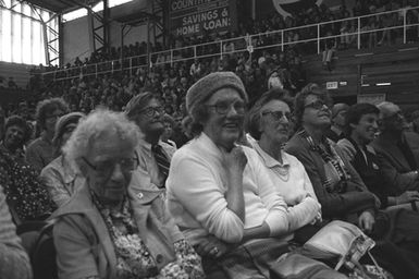 Audience at public talk by Australian anti-nuclear campaigner Dr Helen Caldicott Pacific held at YMCA, Pitt Street.