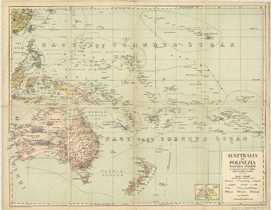 Ausztrália és Polinézia politikai térképe / az alaptérképet tervezte és rajzolta: Kogutowicz Manó
