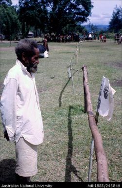 Man reading election signage