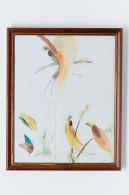 [Scarf, silk, framed] Framed silk scarf