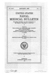 United States Naval Medical Bulletin Vol. 25, Nos. 1-4, 1927