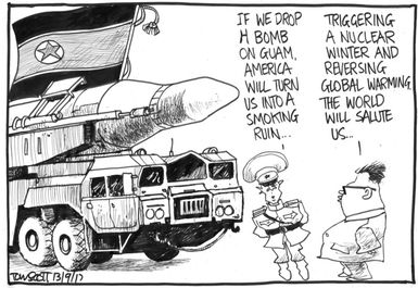 "If we drop H bomb on Guam, America will turn us into a smoking ruin"