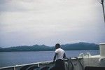 View of Viti Levu, Fiji, from the deck of the Scripps Institution of Oceanography research vessel, R/V Spencer F. Baird, during the Capricorn Expedition (1952-1953). 1953