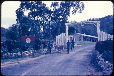 Taurama Barracks gateway, Port Moresby, 1955 or 1956 / Tom Meigan