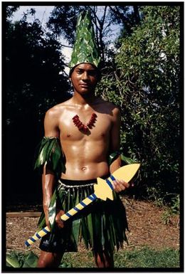 Auckland Secondary Schools Maori and Pacific Islands Cultural Festival, Manukau City. Tongan performer, De La Salle College
