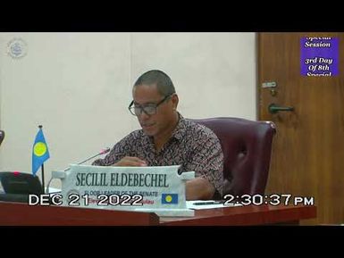 The Senate, Palau National Congress | 3rd Day, 8th Special Social