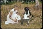 Portrait of Anne Scheffler and Lola Tabatabana, with cat