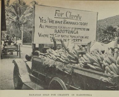 Bananas for sale to raise money for disaster relief in Rarotonga