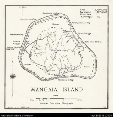 Cook Islands, Mangaia Island, 1:47 520, 1961