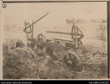 Holt tractor plough , ploughing out and burying trash