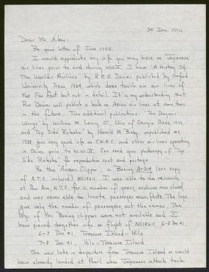 [Letter from 'Mr. Johnson' to David Aiken, June 30, 1990]
