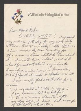 [Letter From Donald F. Baker to His Parents, December 3, 1970]