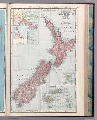 New Zealand. (insets) British New Guinea. Fiji. Chatham Islands.