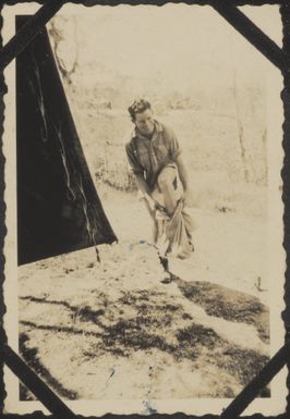 Soldier getting dressed in New Caledonia