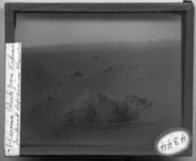 Volcanic block from Kilauea. Impact depression showing