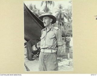 POTSDAM-HANSA BAY, NEW GUINEA. 1944-07-30. NX112707 MAJOR J.P. BUCHANAN, ADMINISTRATIVE COMMANDER, 30TH INFANTRY BATTALION