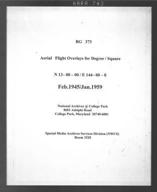 Overlay indexes for degree square 13N144E