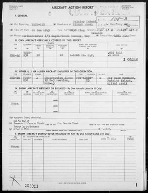 VMTB-232 - ACA Report #22-24 - Bombing Targets in the Yap Area, Carolines, 1/11-17/45