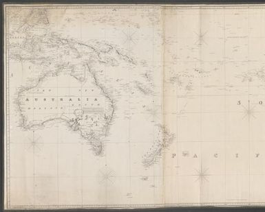 The southern or lower part of the Pacific Ocean