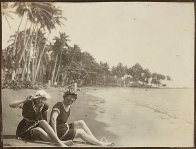 Two women on a beach. From the album: Samoa