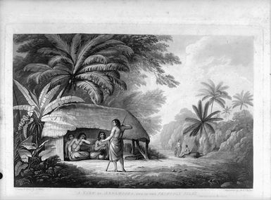 Webber, John, 1751-1793 :A view in Annamooka, one of the Friendly Isles. Drawn and Etch'd by J. Webber. Aquatinta by M. C. Prestel. London, Pub.d by J. Webber, 1787.