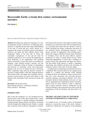 Recoverable Earth: a twenty-first century environmental narrative.