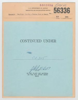 File 56336/305 - Immigration and Nationality Act - Persons Born in Hawaii