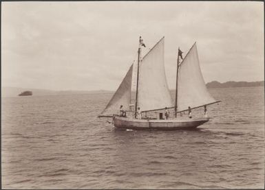 Dr. Welchman's mission schooner The Ruth, in Thousand Ships Bay, Solomon Islands, 1906, 2 / J.W. Beattie