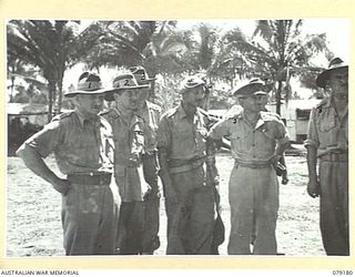 AITAPE, NEW GUINEA. 1945-02-18. MAJOR- GENERAL E.B. ROWCROFT, DIRECTOR OF MECHANICAL ENGINEERING, BRITISH ARMY (1) AND MAJ- GEN D.R. DUGUID, DIRECTOR OF MECHANICAL ENGINEERING, INDIAN ARMY (2) ..