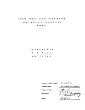 Oral History Interview with Jamie Murphy, May 15, 1976