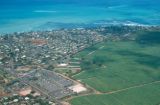 Honolulu, suburban Ewa Beach, aerial view of residential area and plantations