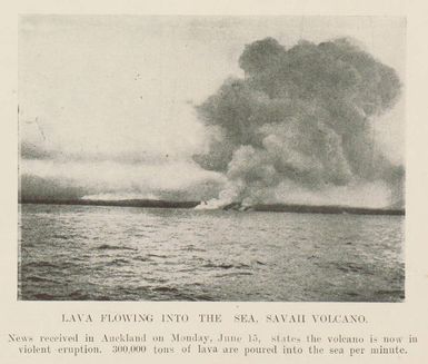 Lava flowing into the sea, Savaii volcano