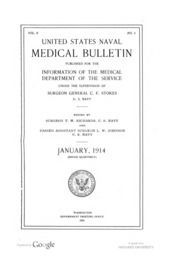 United States Naval Medical Bulletin Vol. 8, Nos. 1-4, 1914