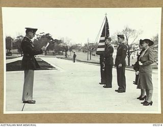 MELBOURNE, AUSTRALIA. 1943-06-03. PRESENTATION OF AMERICAN DISTINGUISHED SERVICE CROSSES TO MRS OWEN, (WIFE OF LIEUTENANT COLONEL W. T. OWEN), AND MRS WALKER, (MOTHER OF LIEUTENANT I. WALKER), IN ..
