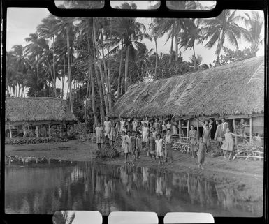 Unidentified school and children near Apia, Upolu, Samoa