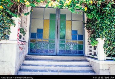 New Caledonia - Maison Jules Calimbre - coloured-glass entry doors