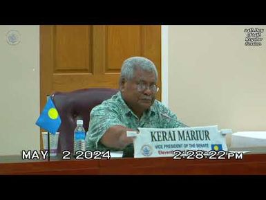Palau National Congress | 11th OEK, The Senate 24th Day of 14th Regular Session
