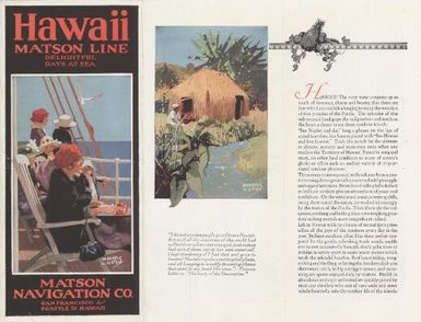 Hawaii Matson Line : delightful days at sea / Matson Navigation Co.