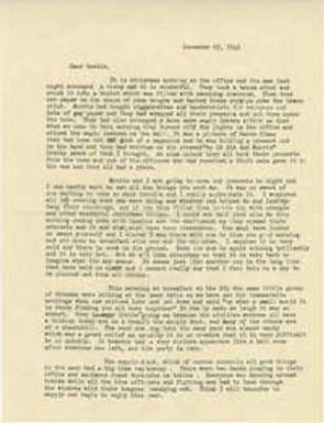 Letter from Sidney Jennings Legendre, December 25, 1942